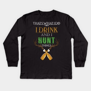 Drinking and Hunting Things Kids Long Sleeve T-Shirt